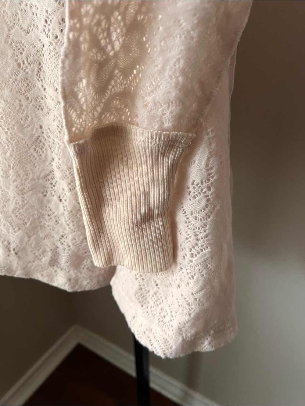 Free people coffee in the morning sheer Lace Long-Sleeve Swing Dress in Cream - Picture 6 of 8